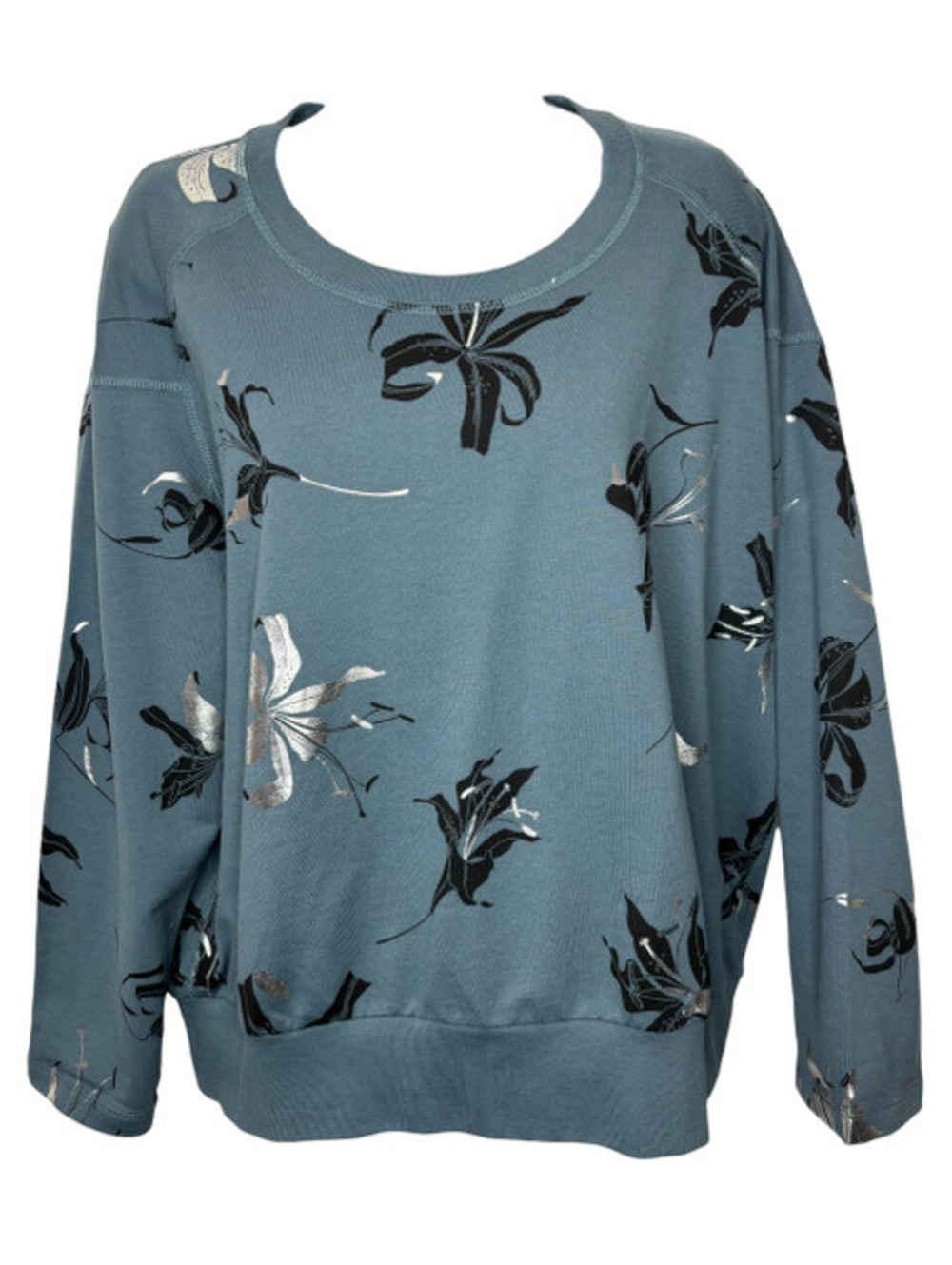 Dries Van Noten Blue Floral Crewneck Sweatshirt NWT